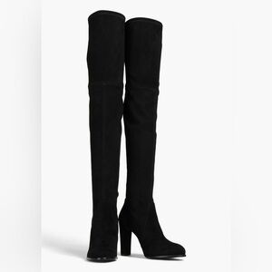 Stuart Weitzman Black Suede Over-the-Knee Boots